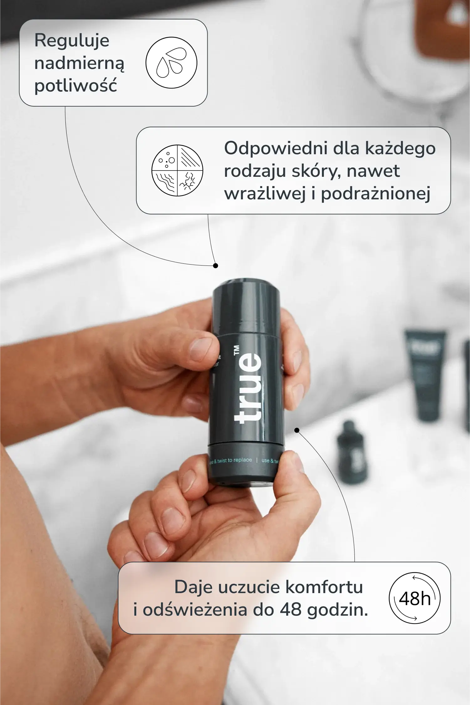 Antyperspirant o działaniu do 48 godzin